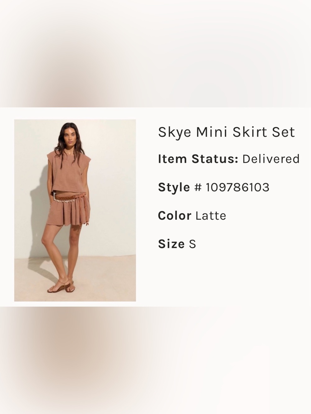 Free People Skye Mini Skirt Set in Latte — Two-Piece Set